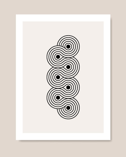 abstract poster with designer geometric pattern in boho style