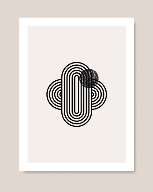 abstract poster with designer geometric pattern in boho style