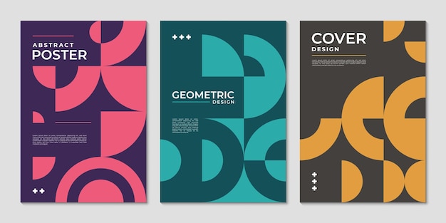 Abstract posters with geometric shapes pattern