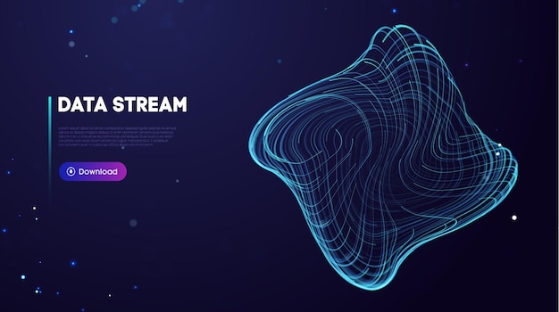 abstract purple data stream abstract digital background cloud technology big data technology vector illustration