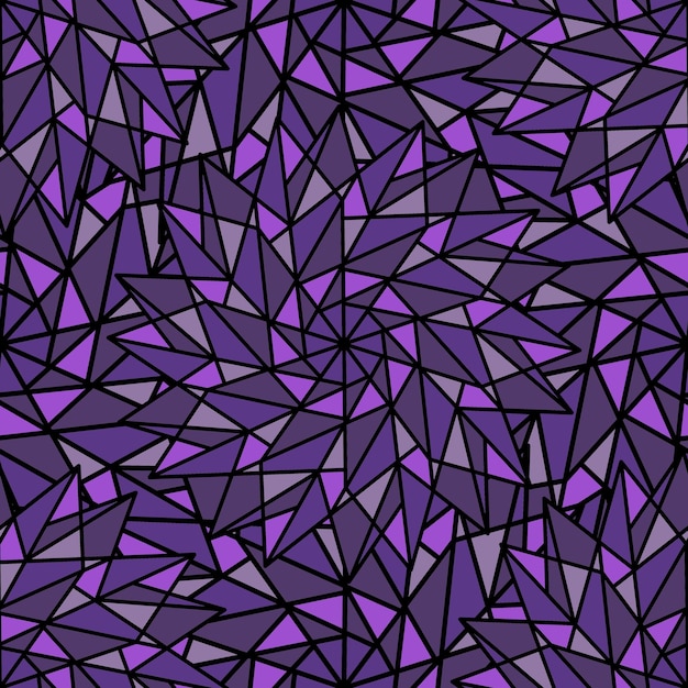 ABSTRACT PURPLE VECTOR SEAMLESS BACKGROUND WITH COMPLEX GEOMETRIC STARS IN THE FORM OF A KALEIDOSCOPE