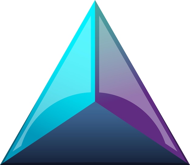 Abstract pyramid triangle logo illustration in trendy and minimal style