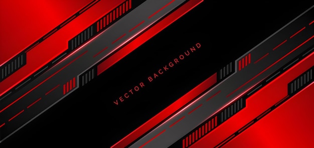 Abstract red and black background with geometric shapes