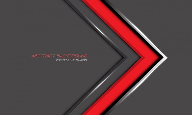 abstract red arrow silver line direction on grey blank space with text  futuristic background.