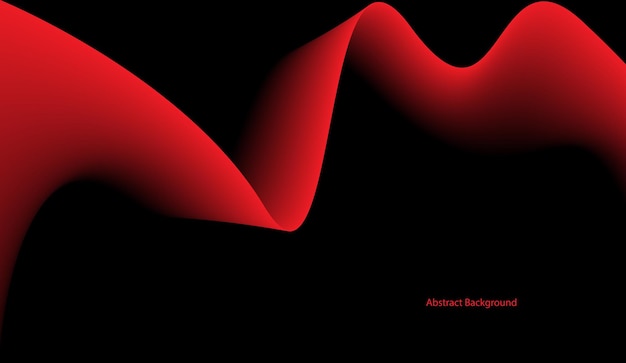 Abstract red glowing wave isolated on black background