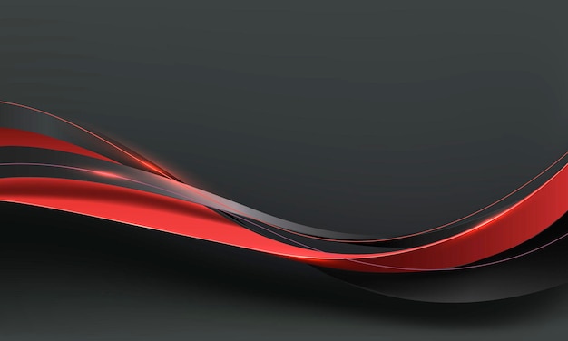abstract red ribbon curve overlap on grey luxury background vector