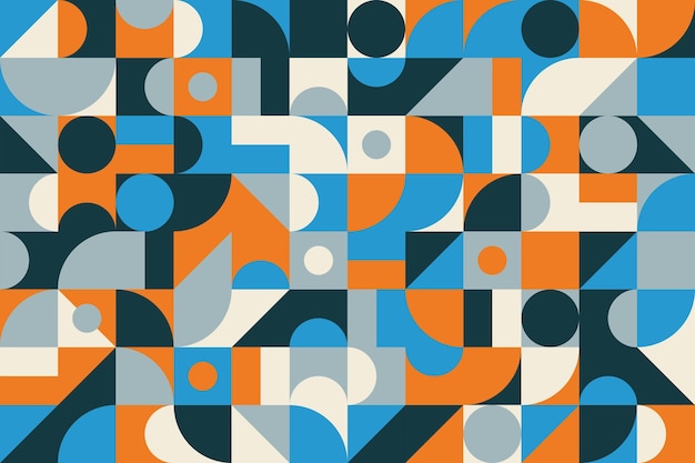Abstract retro mosaic seamless pattern background with geometric shapes