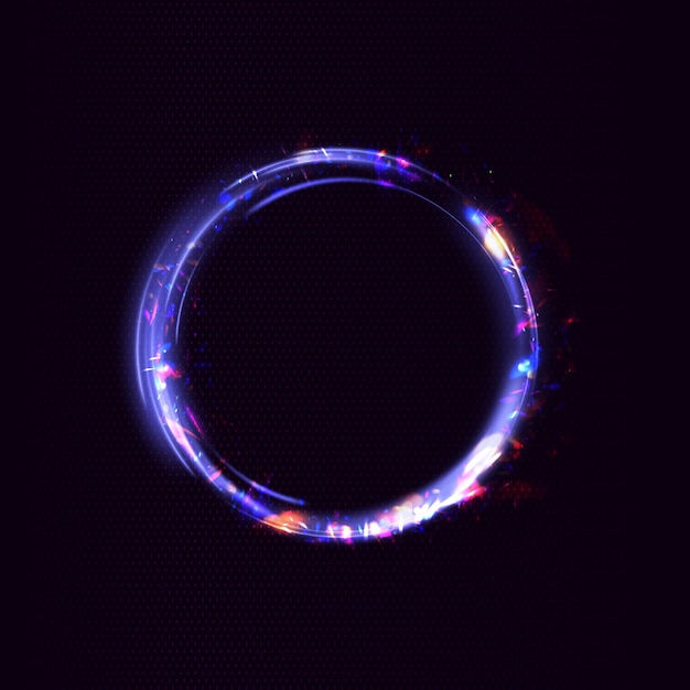 Abstract ring background with glowing swirling background Energy flow tunnel Blue portal with