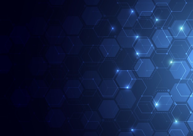 abstract science template technology lines and dots connection background wallpaper or banner with a dna molecules vector illustration