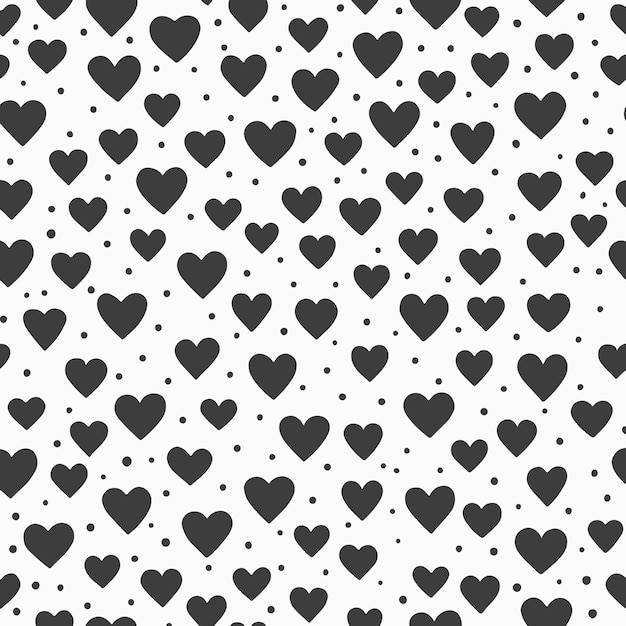 Abstract seamless hearts pattern on white background