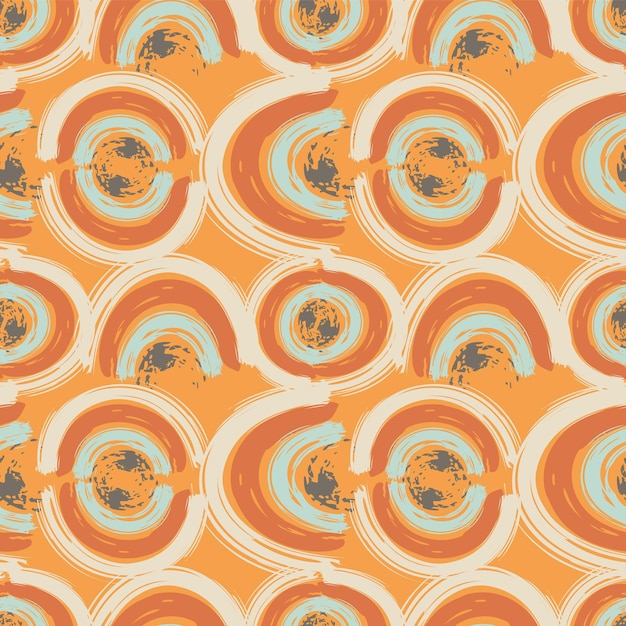 Abstract seamless pattern with brush stroke Hand drawn doodle shapes Creative colorful background