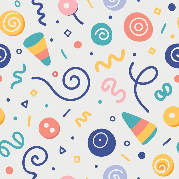 Abstract seamless pattern with colorful geometric shapes
