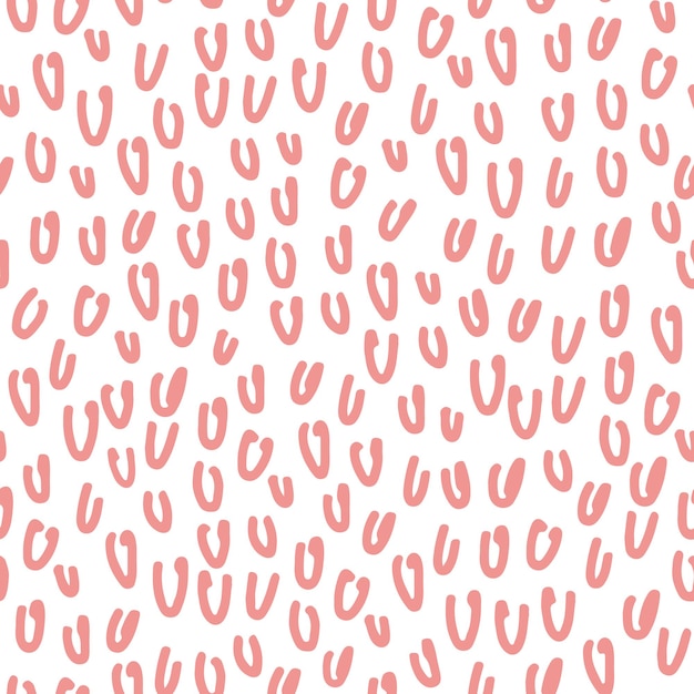 Abstract seamless pattern with squiggles Simple background with pink scribbles
