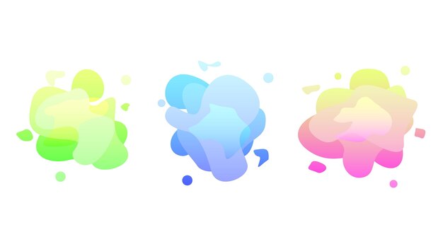 Abstract Set Liquid Color Collection Geometric Shapes Fluid Gradient Dynamic Elements Banner Logo