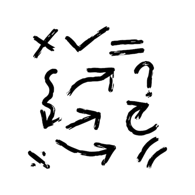 abstract set symbol brush stroke style vector