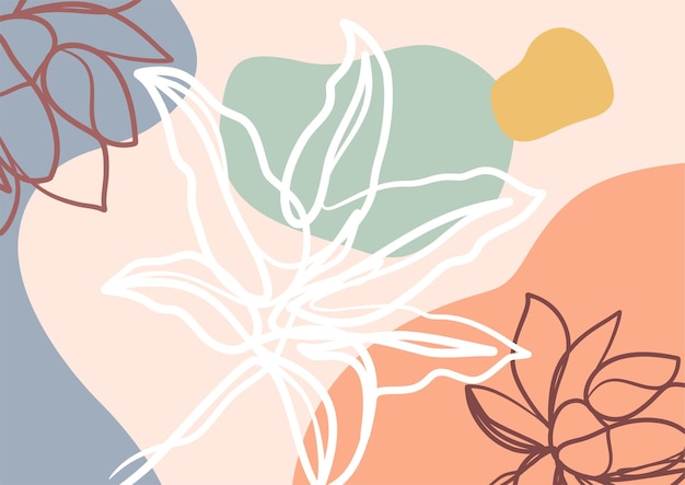 Abstract shape background pastel color. Minimal abstract organic shapes vector background