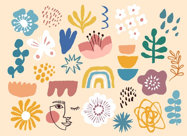 Abstract shape doodle graphic collection