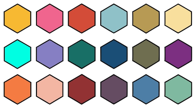 Abstract shapes color palate swatchs