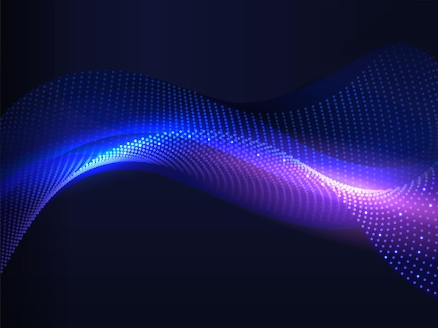 Abstract Shiny Dotted Wave Motion Background.