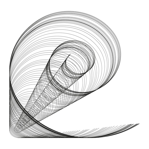 Abstract spiral lines Geometric swirl shape Artistic flow pattern Minimalist vector illustration
