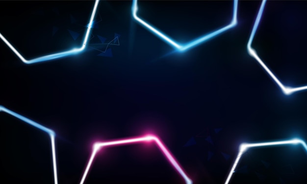 abstract sports light out technology and with letter q english glowing in the dark pink blue neon light hitech communication concept innovation background vector design