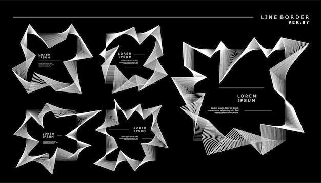Abstract square lines blended border design template.