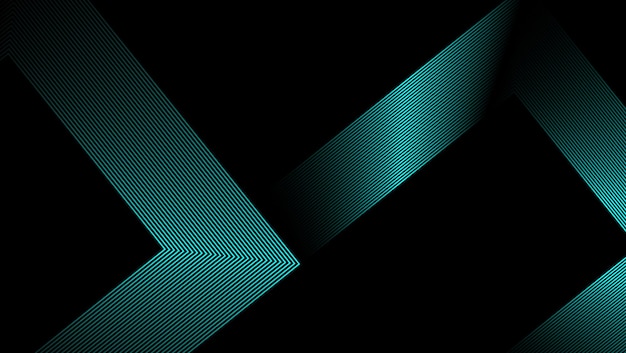 Abstract Teal Green Circular and Wavy Line Pattern on Dark Background