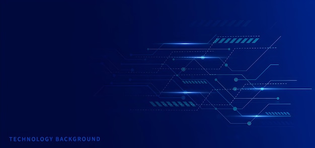 Abstract technology background with a blue circuit design