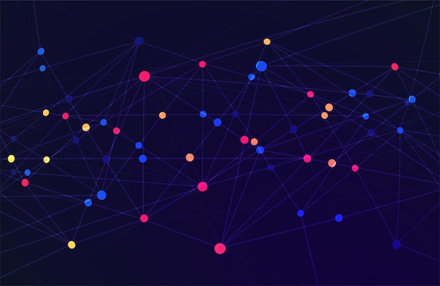 Abstract technology background with Big data. Internet connection, abstract sense of science and technology analytics concept graphic design. Vector illustration