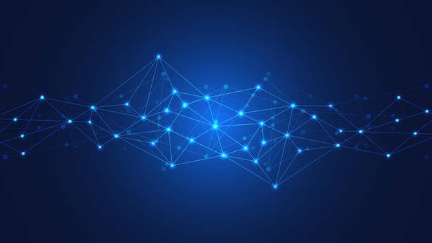 Abstract technology background with connecting dots and lines