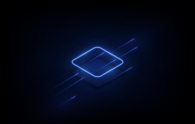 Abstract technology chip processor background circuit board and html code3D illustration blue technology background vector