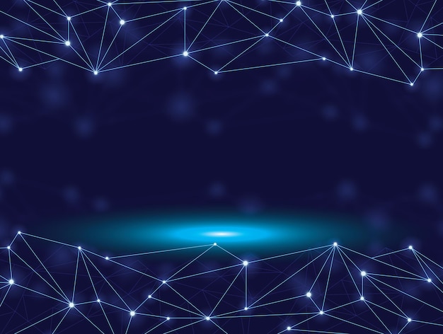 Abstract technology particle background low poly