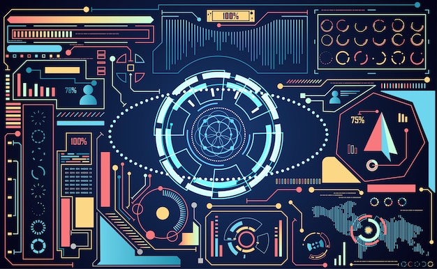 abstract technology ui futuristic concept ai hud interface