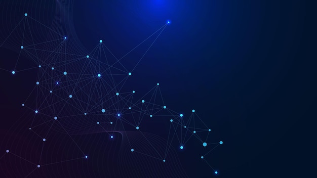 Abstract technology with connecting dots and lines Modern network connection and social networking