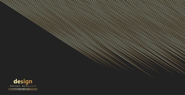 Abstract template dark geometric diagonal background with golden line Luxury style