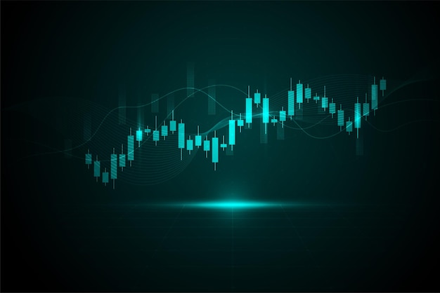 Abstract trend business candle stick graph chart of stock market investment trading