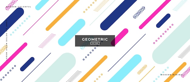 Abstract Trendy objects geometric gradient banner
