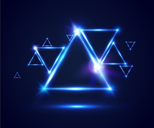 Abstract triangle background with bokeh and flares.  illustration for party posters.