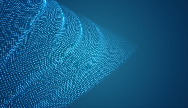 abstract vector 3d background with bends and wave