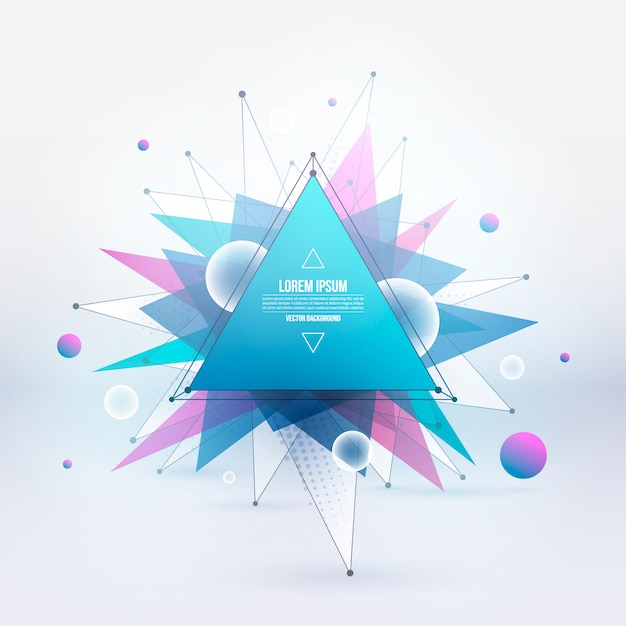 Abstract vector colorful mixed polygonal background.