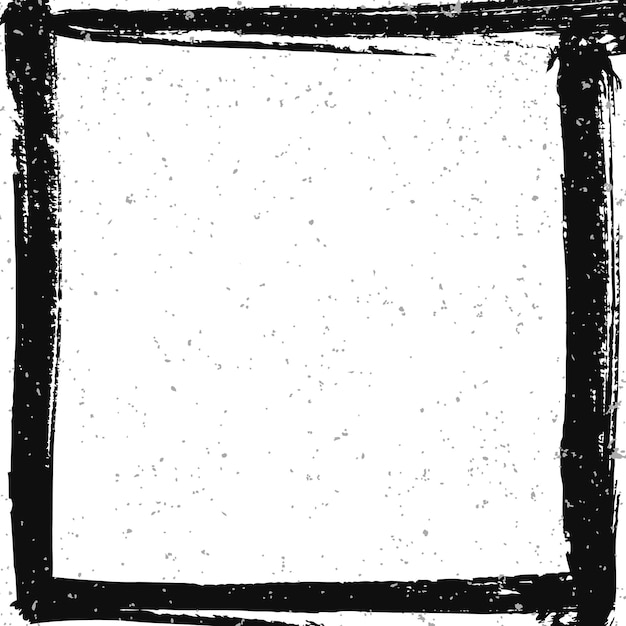 Abstract vector frame background. Black frame with gray smears on white background
