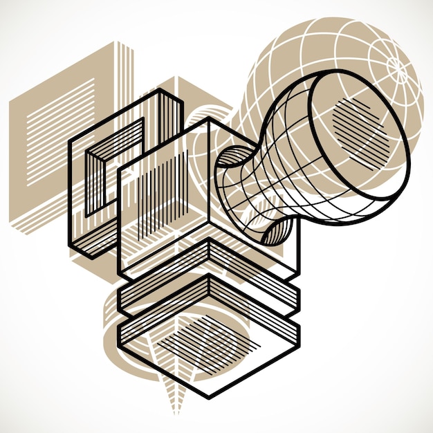 abstract vector geometric form, 3d polygonal shape.