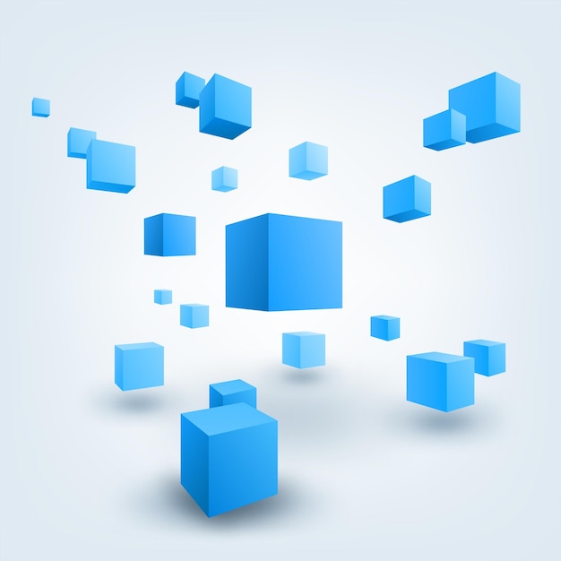 Abstract vector Illustration Composition of 3d cubes
