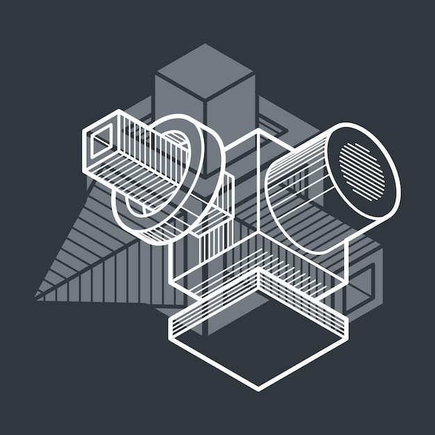 abstract vector isometric dimensional shape made using geometric figures.