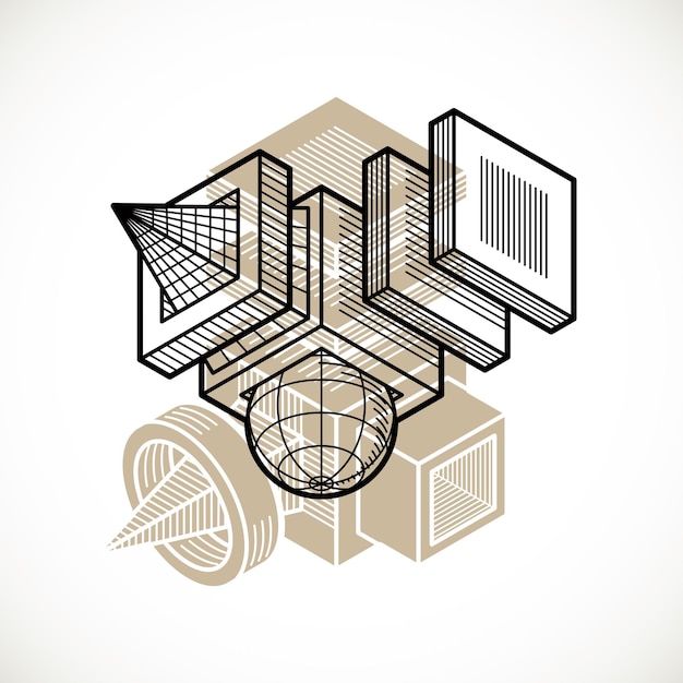 abstract vector isometric dimensional shape made using geometric figures.