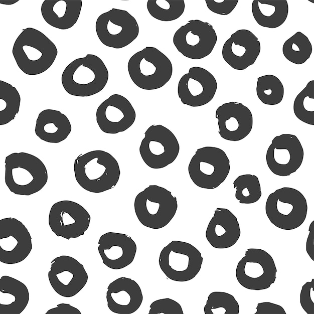 Abstract vector seamless pattern black dots texture background