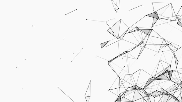 Abstract vector technology background with dots and lines Network connection structure on white background