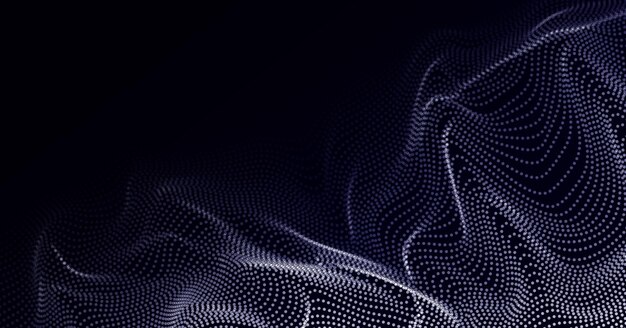 Abstract Wave Design Element Array of Glowing Dots Wave Shape Floating Abstract Particle Shapes
