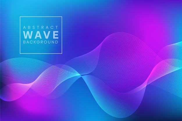 Abstract wave line purple blue premium background
