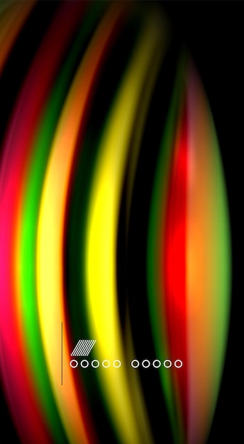 Abstract wave lines fluid rainbow style color stripes on black background Artistic illustration for presentation app wallpaper banner or poster
